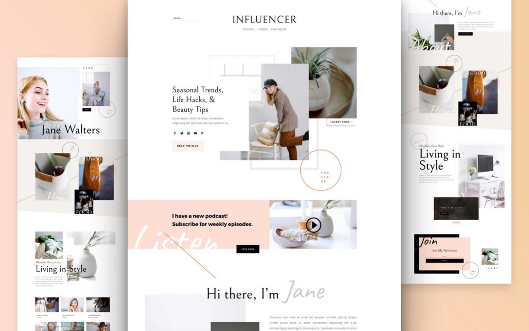 Kostenloses Divi Layout Pack für Influencer