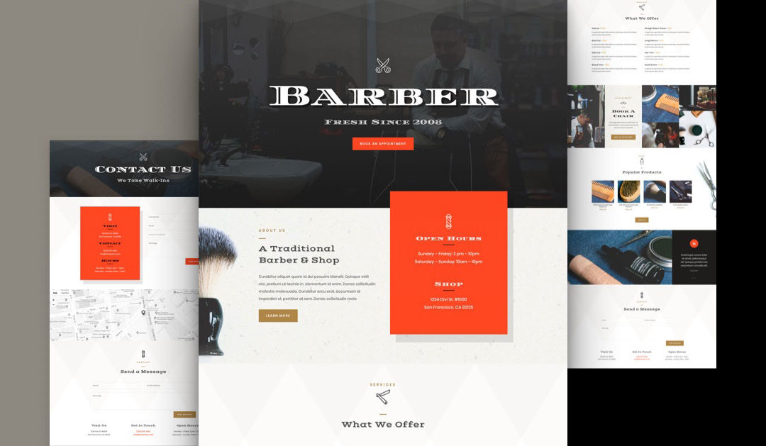 Kostenloses Herrenfriseur Layout Pack