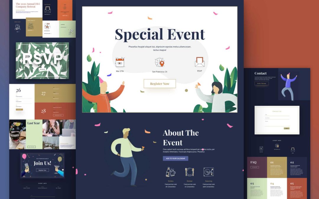 Kostenloses Divi Layout Pack für Veranstaltungen