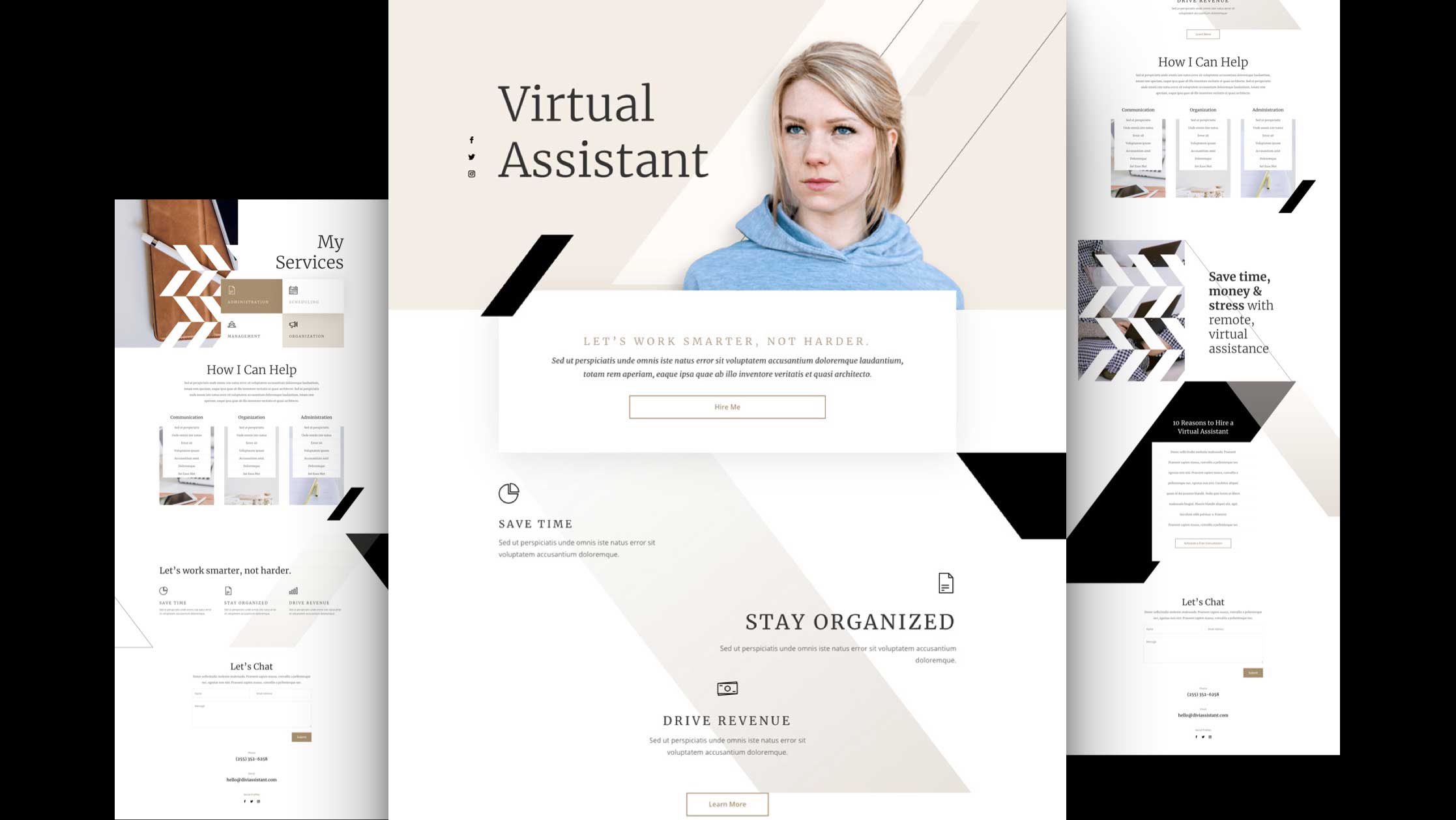 virtuelle-assistentin-divi-kostenloses-layout-pack