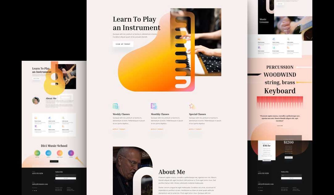 Kostenloses Divi Layout Pack für MusiklehrerInnen