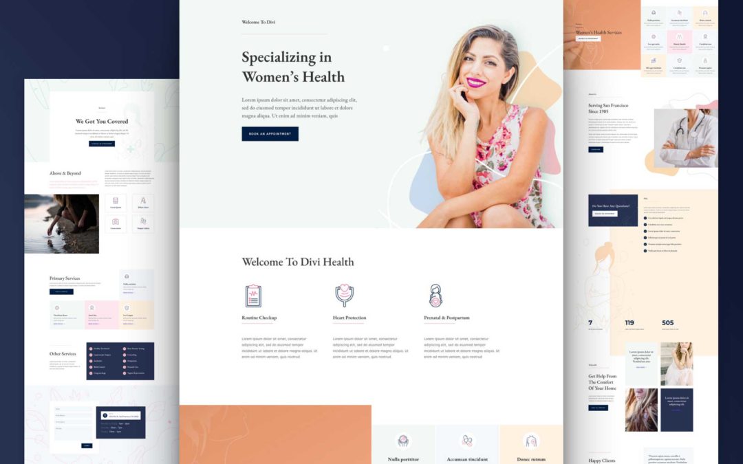 Kostenloses Divi Layout Pack für Frauengesundheitszentren