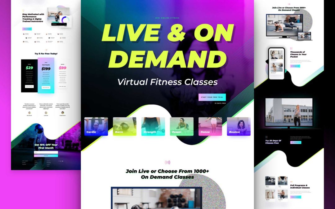 Kostenloses Layout Pack für Online Fitnessstudios