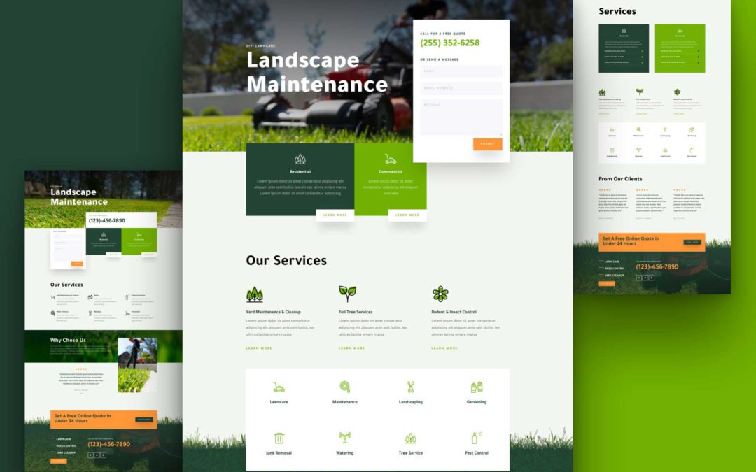 Kostenloses Layout Pack für Garten- und Landschaftspflege