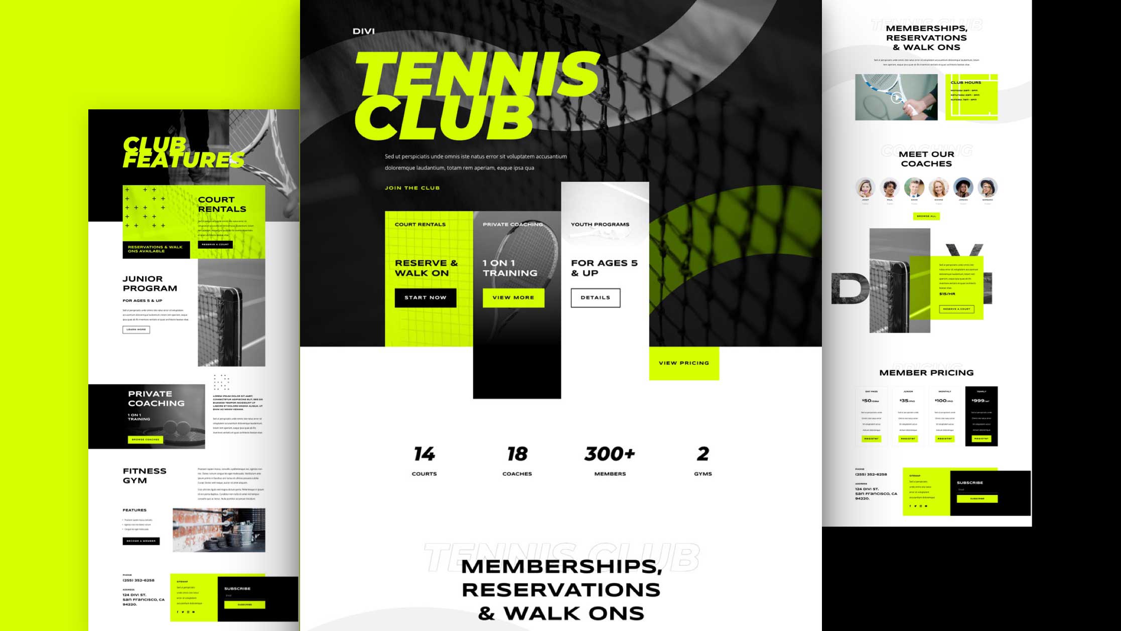 Kostenloses Layout Pack für einen Tennisclub