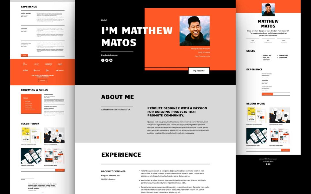 Kostenlos: Das Divi Layout Pack für Online-Bewerbungen