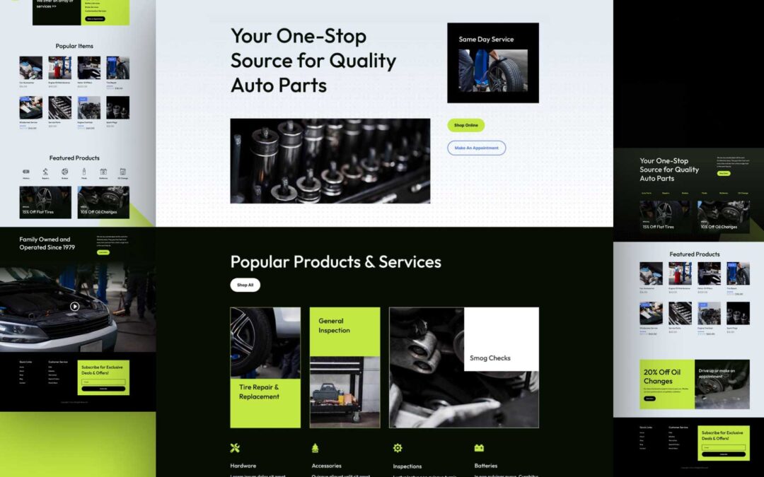 Kostenloses Autoteile Layout Pack