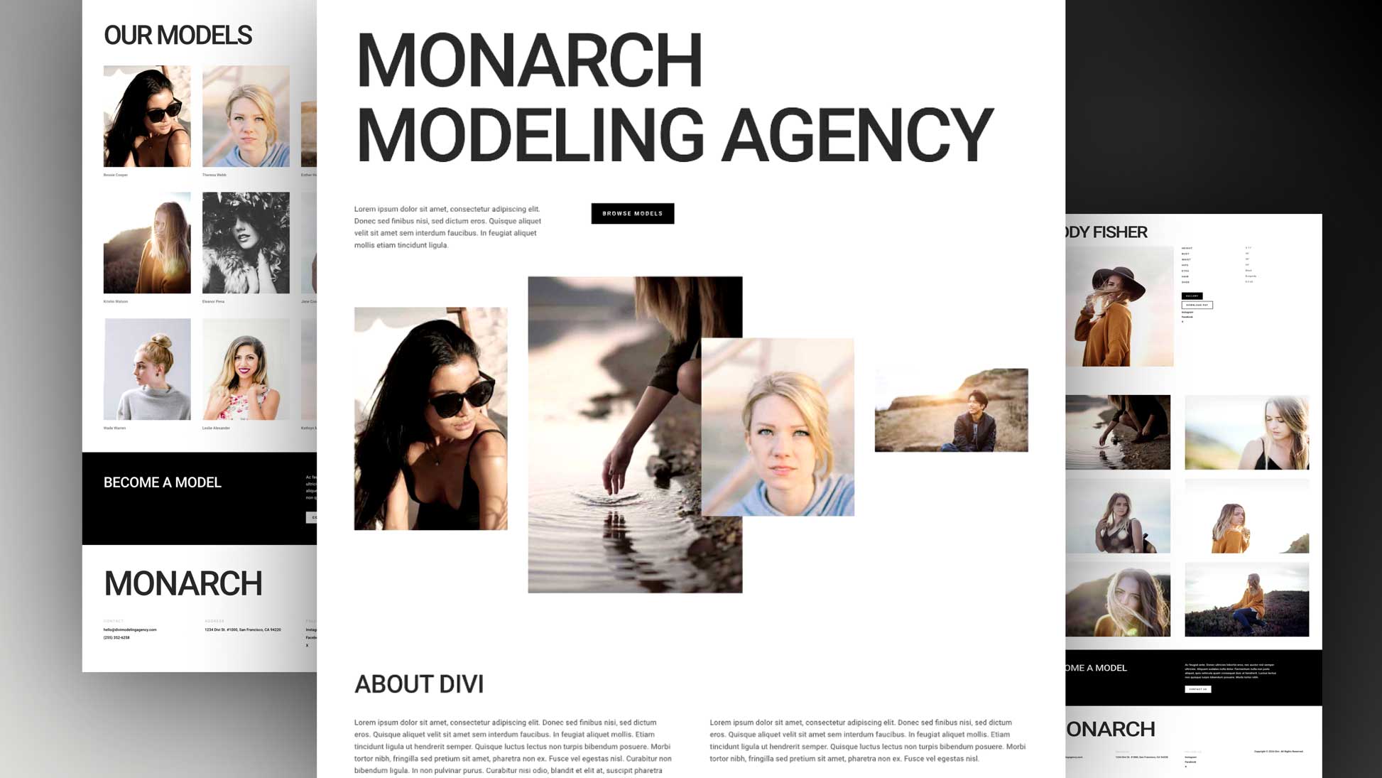 modeling-agentur-divi-kostenloses-layout-pack