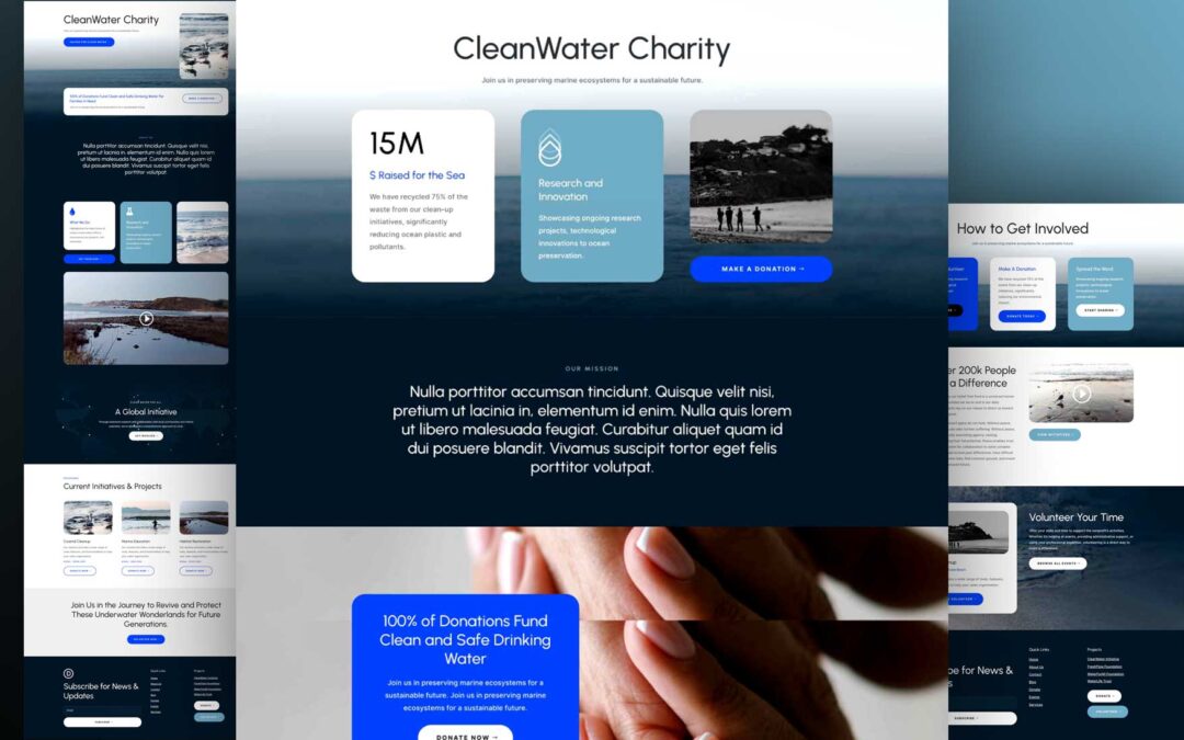 Kostenloses Layout Pack für eine Wohltätigkeitsorganisation zum Thema Wasser