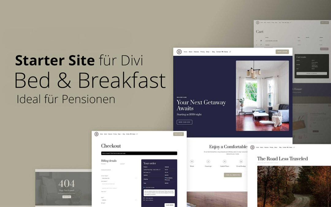 Divi Starter Site für Bed & Breakfasts